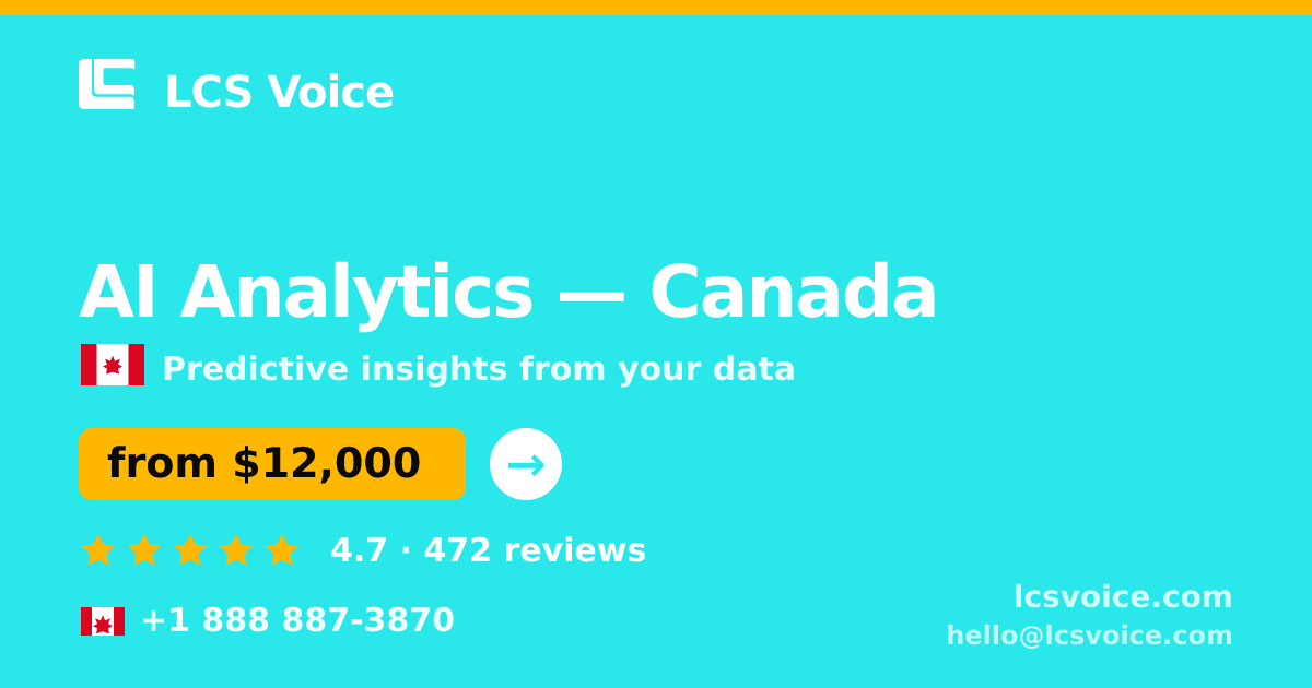 AI Analytics in Montreal — from $9,700, rated 4.6/5 by 2604 clients. LCS Voice.
