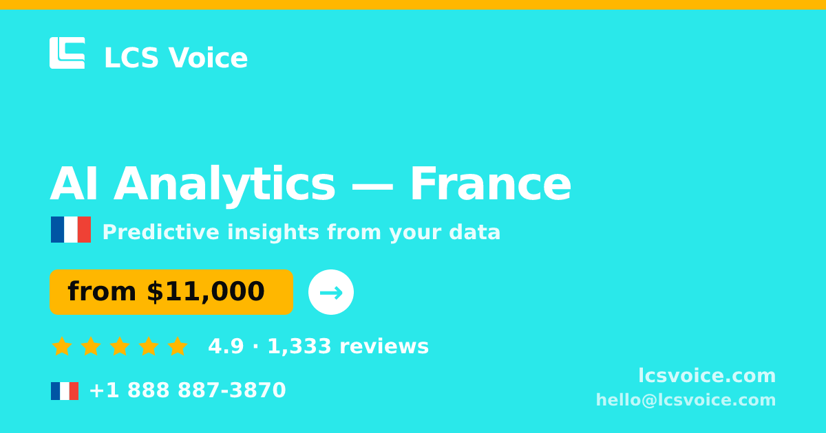 AI Analytics in France — from $11,000, rated 4.9/5 by 1333 clients. LCS Voice.