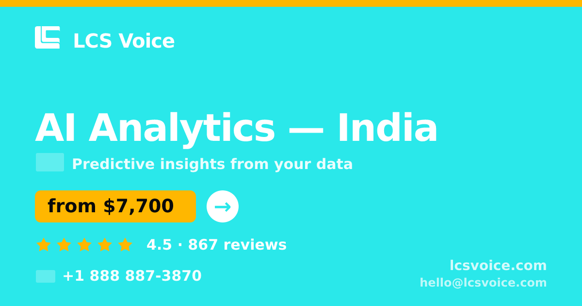 AI Analytics in India — from $7,700, rated 4.5/5 by 867 clients. LCS Voice.
