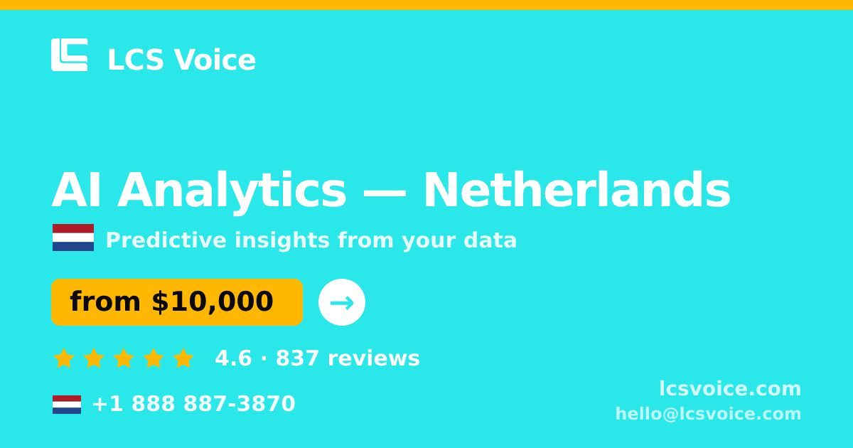 AI Analytics in Netherlands — from $10,000, rated 4.6/5 by 837 clients. LCS Voice.
