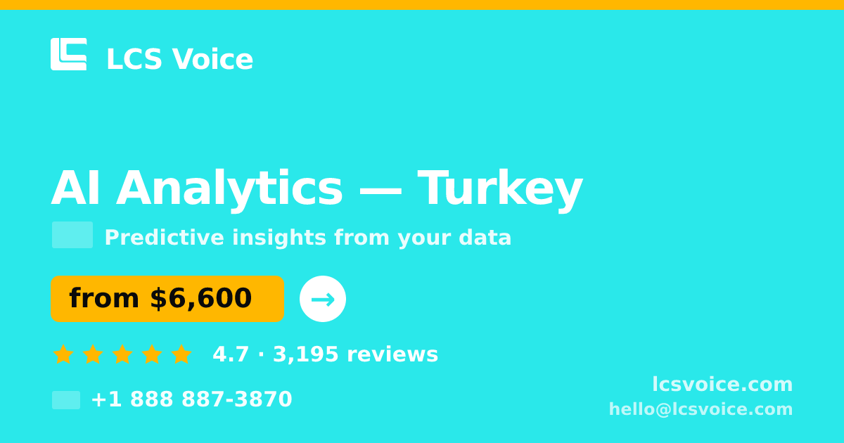 AI Analytics in Turkey — from $6,600, rated 4.7/5 by 3195 clients. LCS Voice.