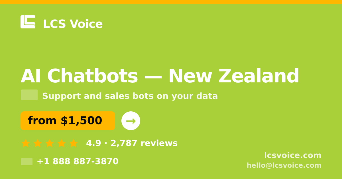 AI Chatbots in Christchurch — from $2,000/mo, rated 4.8/5 by 1422 clients. LCS Voice.