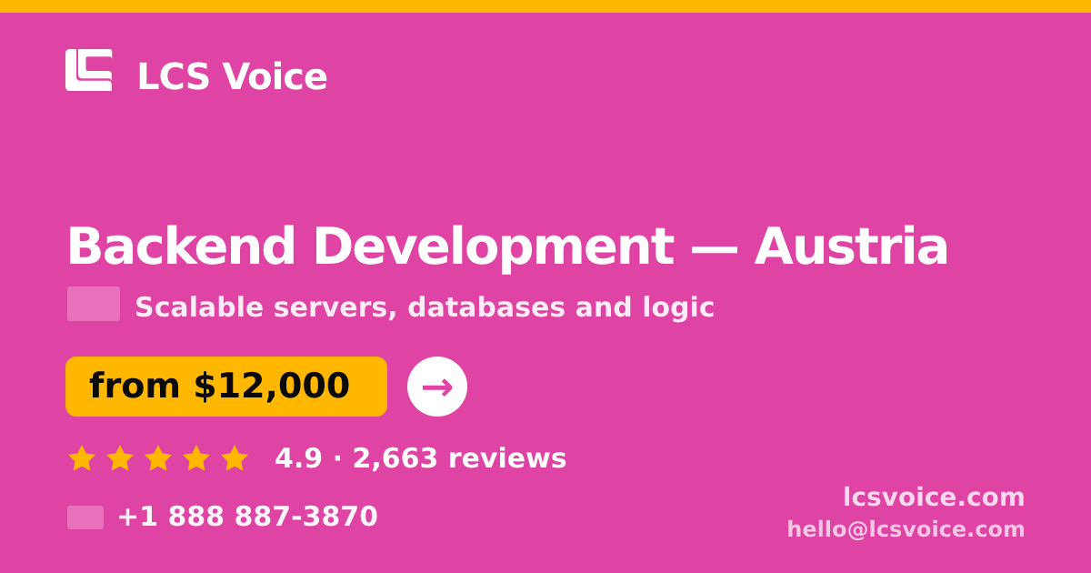 Backend Development in Graz — from $13,000, rated 4.5/5 by 621 clients. LCS Voice.