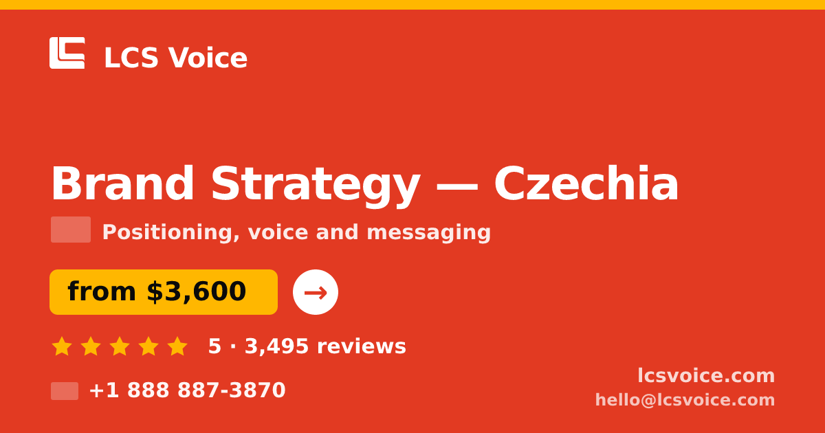 Brand Strategy in Czechia — from $3,600, rated 5/5 by 3495 clients. LCS Voice.