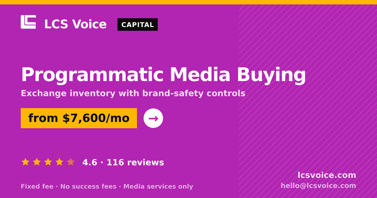 Programmatic Media Buying — from $7,600/mo, rated 4.6/5 across 116 reviews. LCS Voice.