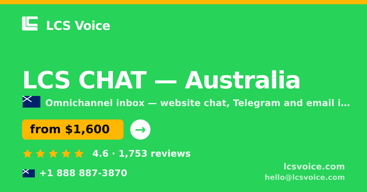 LCS CHAT in Australia — from $1,600/mo, rated 4.6/5 by 1753 clients. LCS Voice.