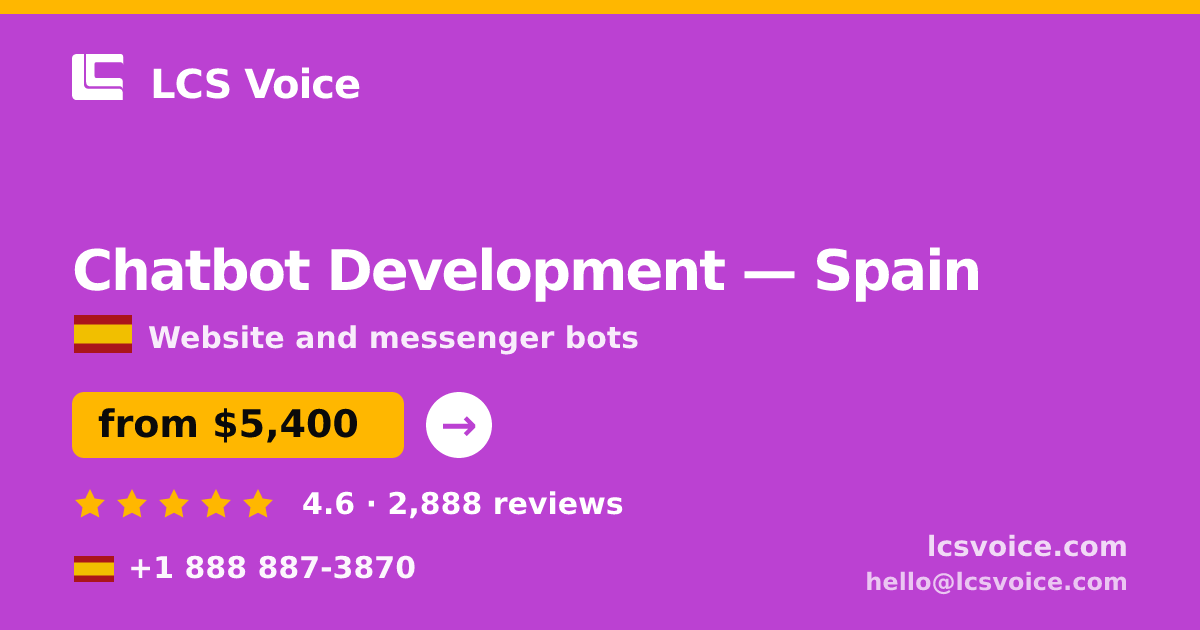 Chatbot Development in Valencia — from $4,600, rated 4.7/5 by 994 clients. LCS Voice.
