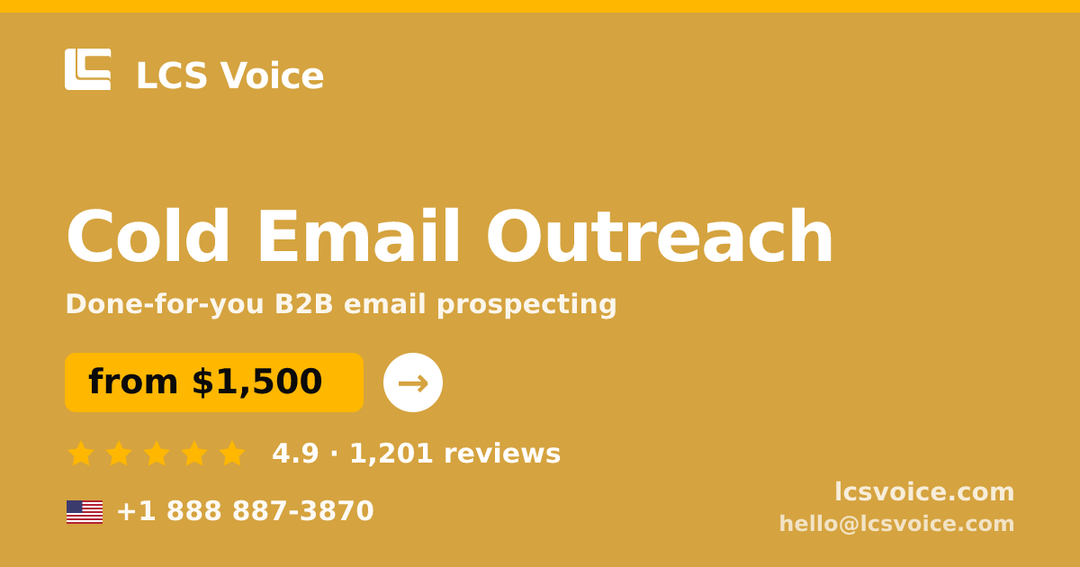 Cold Email Outreach in the USA — from $1,500/mo, rated 4.9/5 by 1201 clients. LCS Voice.
