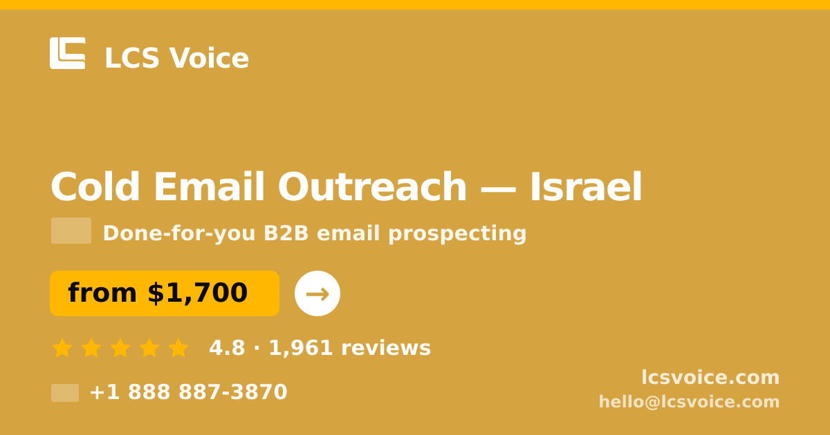 Cold Email Outreach in Haifa — from $1,400/mo, rated 4.9/5 by 3064 clients. LCS Voice.