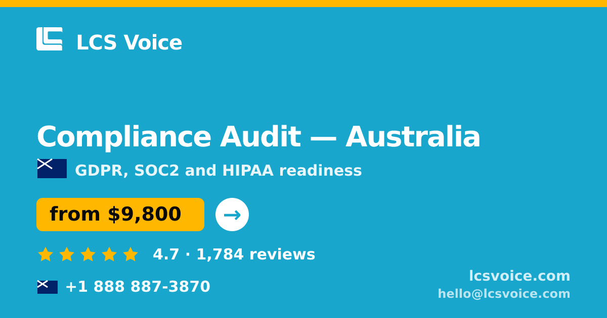 Compliance Audit in Perth — from $11,000, rated 4.9/5 by 495 clients. LCS Voice.