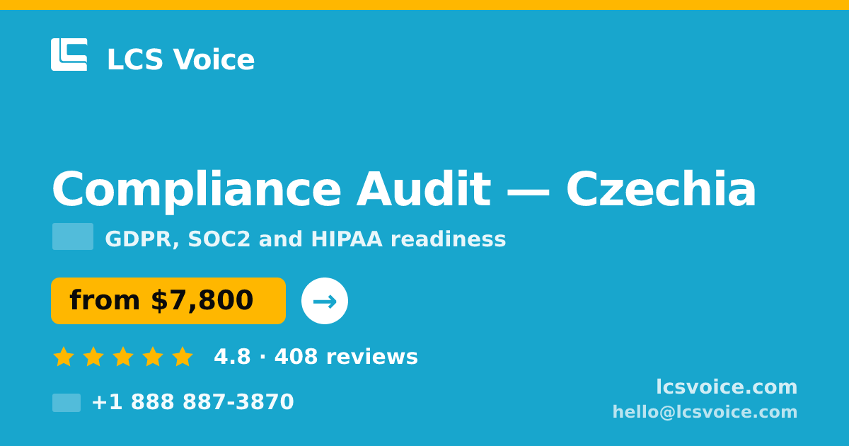 Compliance Audit in Czechia — from $7,800, rated 4.8/5 by 408 clients. LCS Voice.