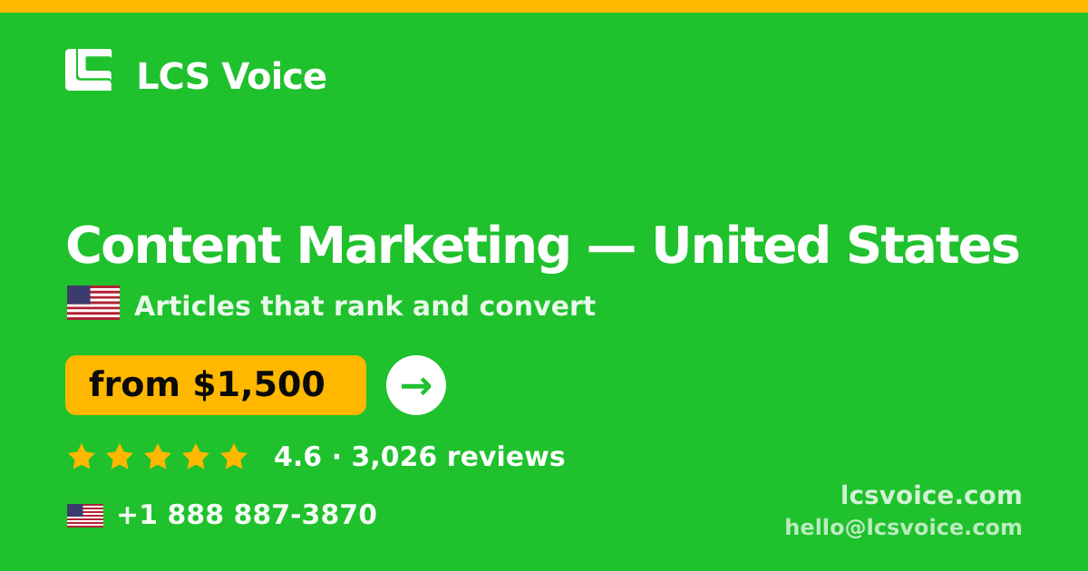 Content Marketing in Miami — from $1,800/mo, rated 4.9/5 by 2862 clients. LCS Voice.