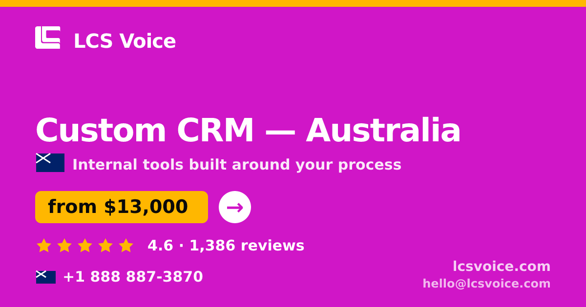 Custom CRM in Australia — from $13,000, rated 4.6/5 by 1386 clients. LCS Voice.