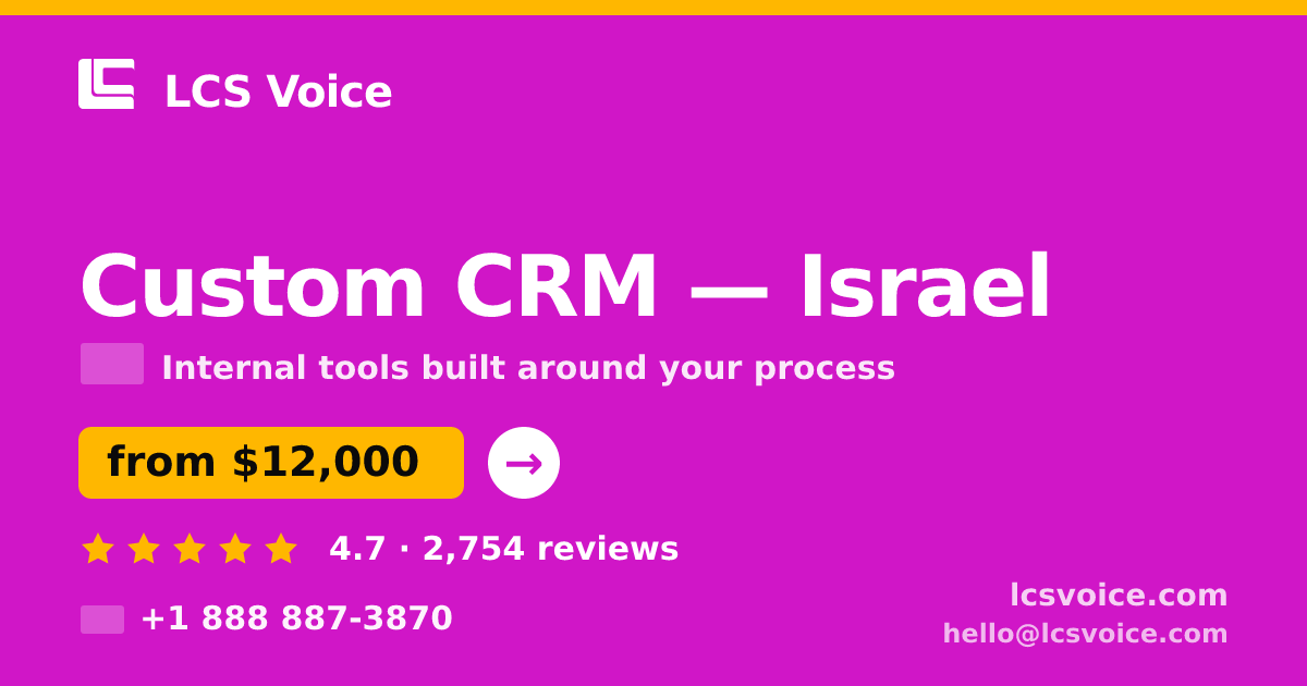 Custom CRM in Israel — from $12,000, rated 4.7/5 by 2754 clients. LCS Voice.