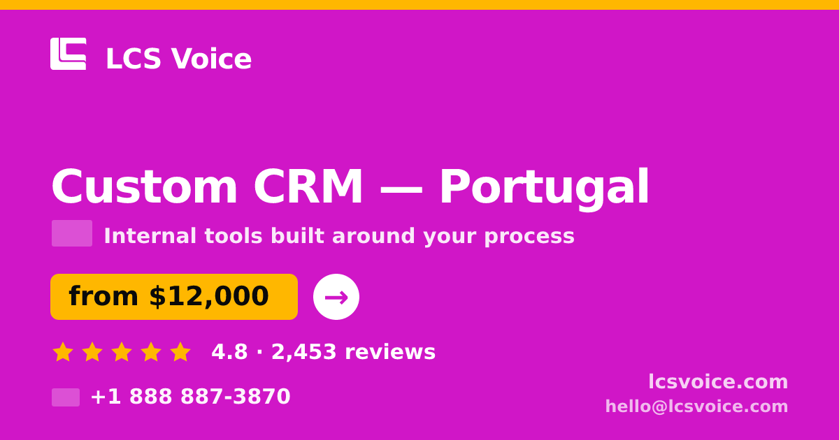 Custom CRM in Porto — from $7,700, rated 4.9/5 by 2248 clients. LCS Voice.