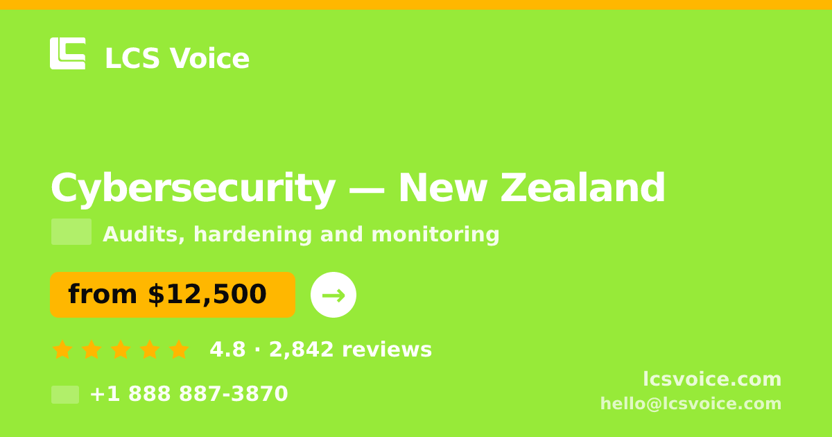 Cybersecurity in Christchurch — from $11,500, rated 4.9/5 by 1745 clients. LCS Voice.