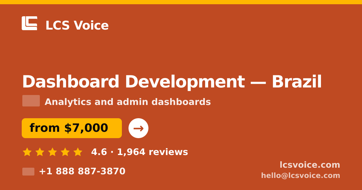 Dashboard Development in Brazil — from $7,000, rated 4.6/5 by 1964 clients. LCS Voice.