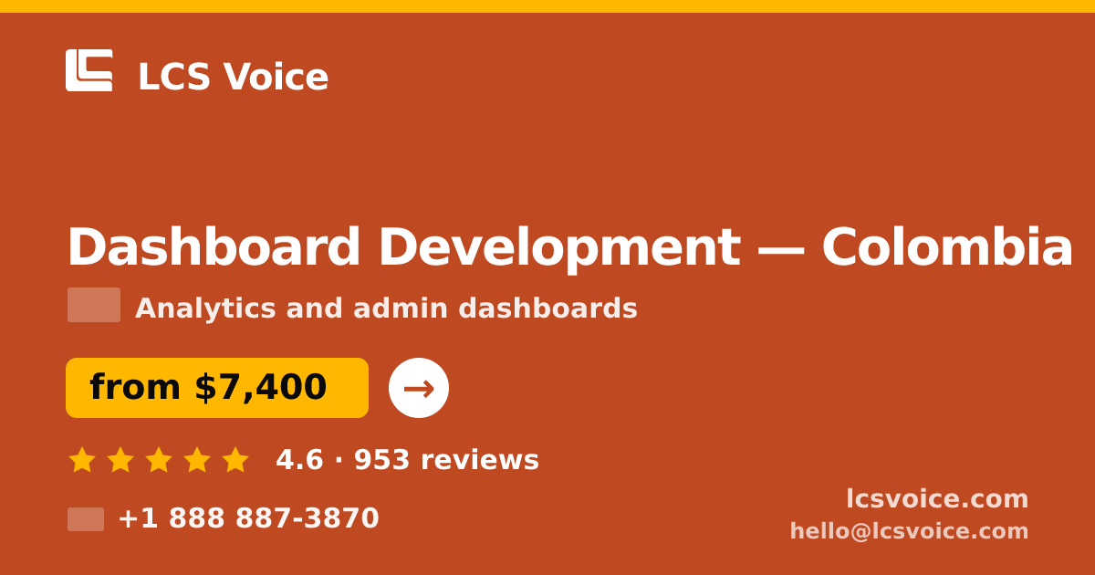 Dashboard Development in Colombia — from $7,400, rated 4.6/5 by 953 clients. LCS Voice.