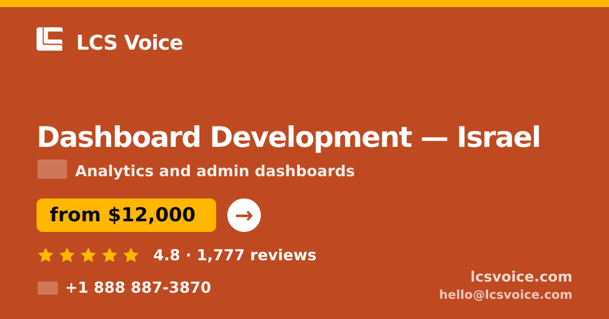Dashboard Development in Israel — from $12,000, rated 4.8/5 by 1777 clients. LCS Voice.