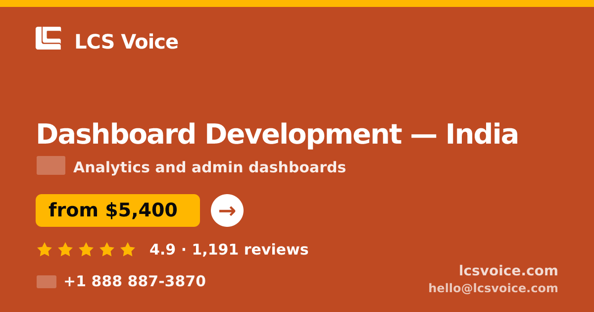 Dashboard Development in India — from $5,400, rated 4.9/5 by 1191 clients. LCS Voice.