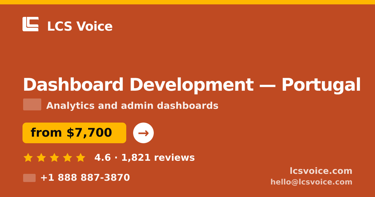 Dashboard Development in Lisbon — from $7,400, rated 4.8/5 by 1046 clients. LCS Voice.