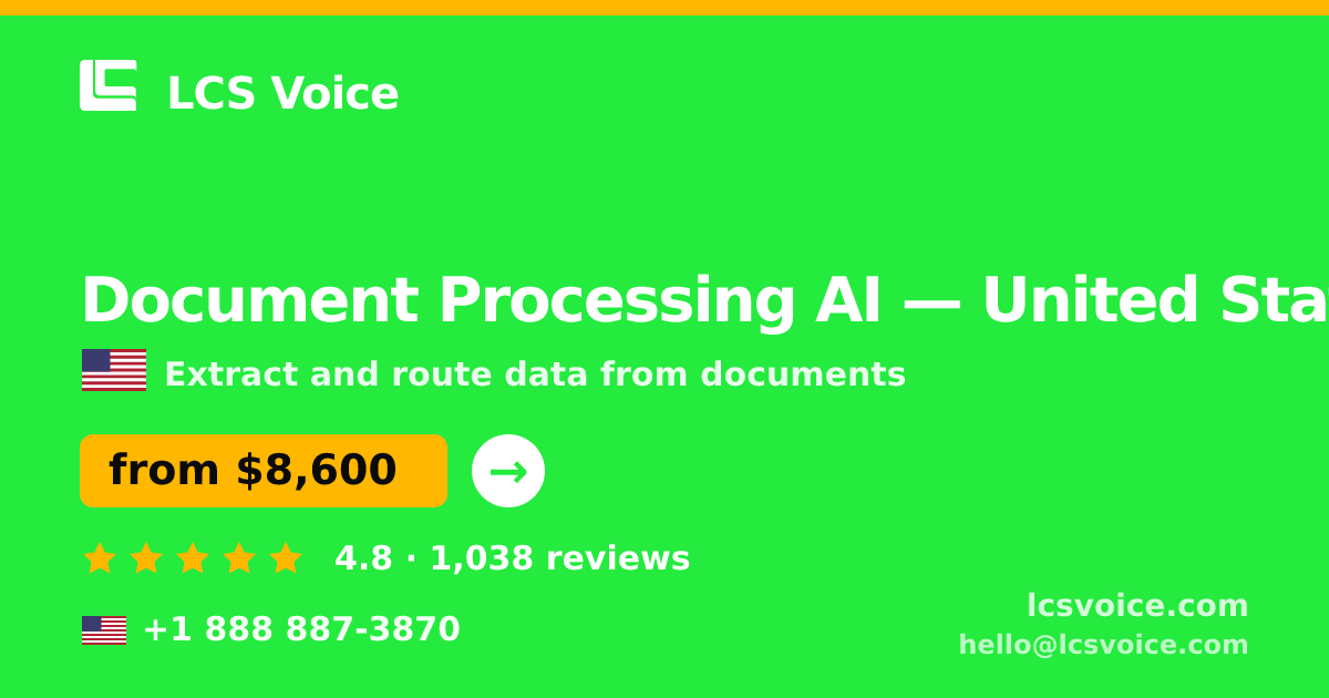 Document Processing AI in Minneapolis — from $11,500, rated 4.9/5 by 1206 clients. LCS Voice.