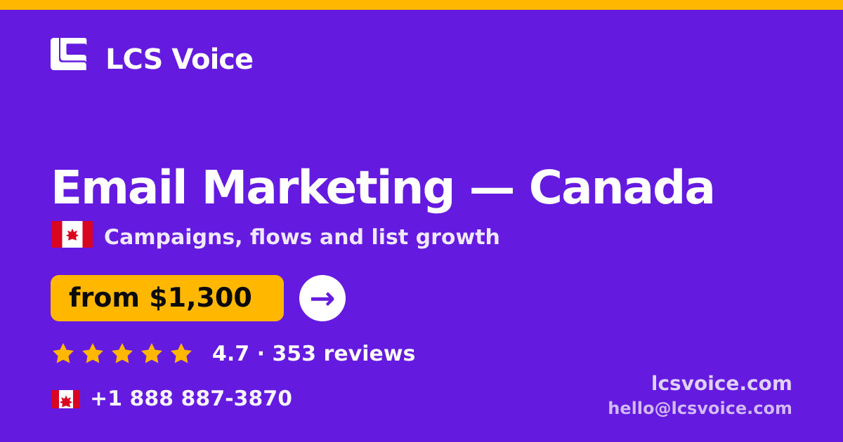 Email Marketing in Montreal — from $1,100/mo, rated 5/5 by 860 clients. LCS Voice.