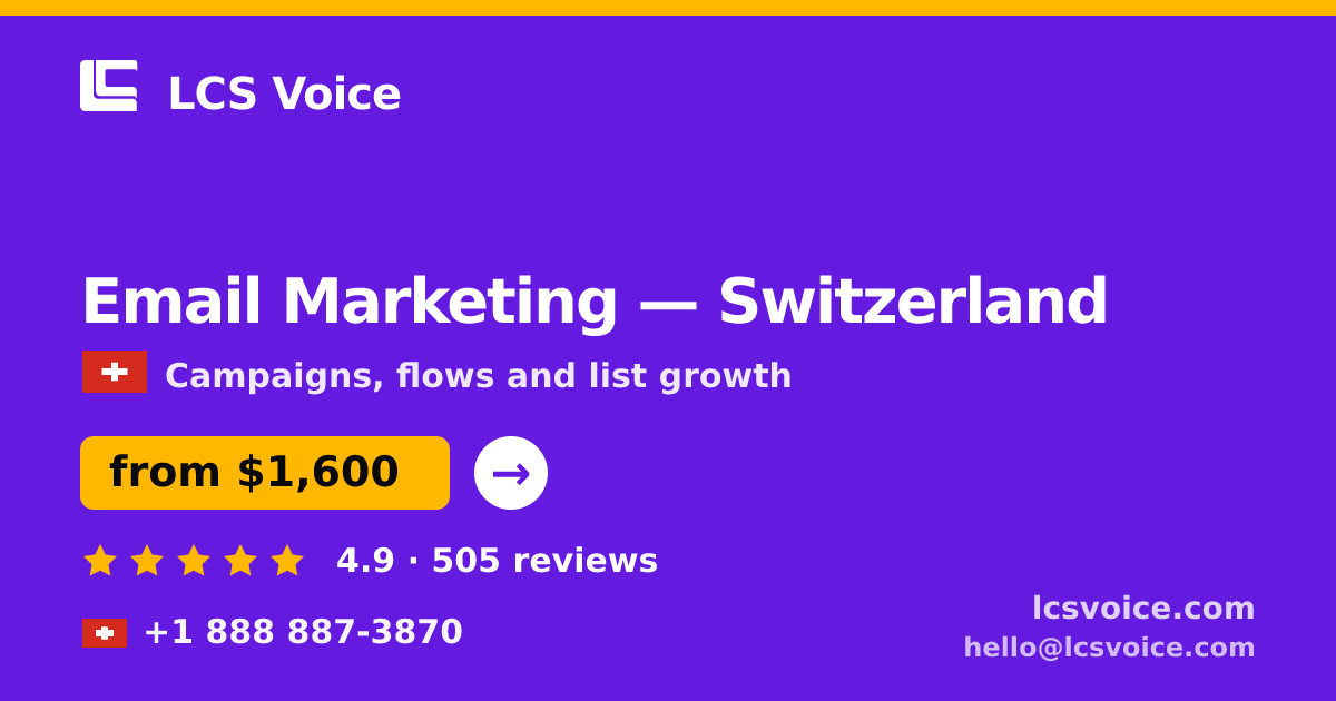 Email Marketing in Geneva — from $1,600/mo, rated 4.8/5 by 3282 clients. LCS Voice.