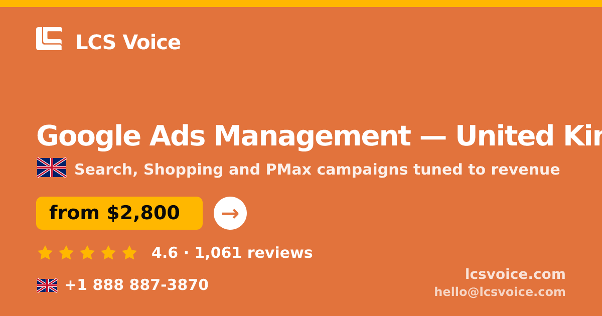 Google Ads Management in Edinburgh — from $3,100/mo, rated 4.7/5 by 2724 clients. LCS Voice.