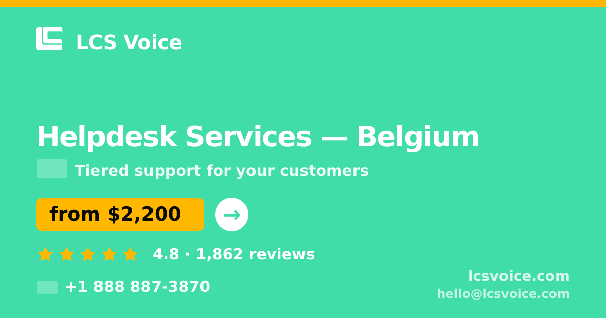Helpdesk Services in Antwerp — from $2,200/mo, rated 4.7/5 by 2439 clients. LCS Voice.