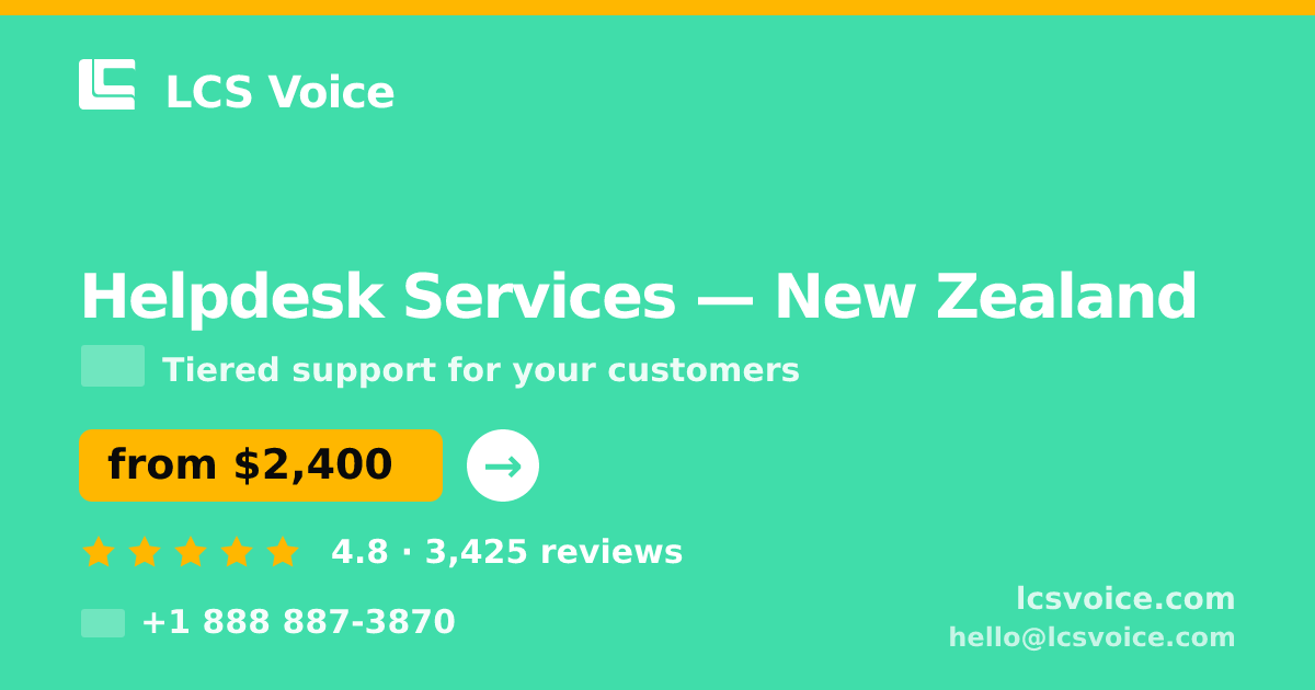 Helpdesk Services in Auckland — from $2,900/mo, rated 4.6/5 by 1938 clients. LCS Voice.