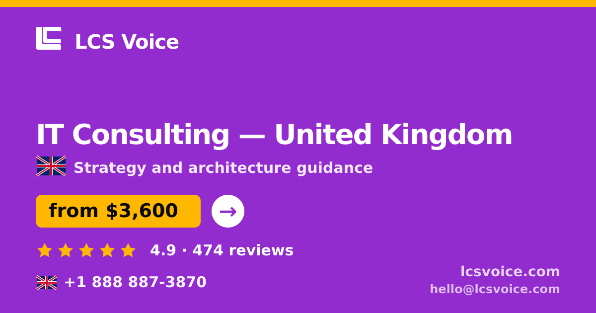 IT Consulting in Edinburgh — from $5,100, rated 4.9/5 by 3436 clients. LCS Voice.