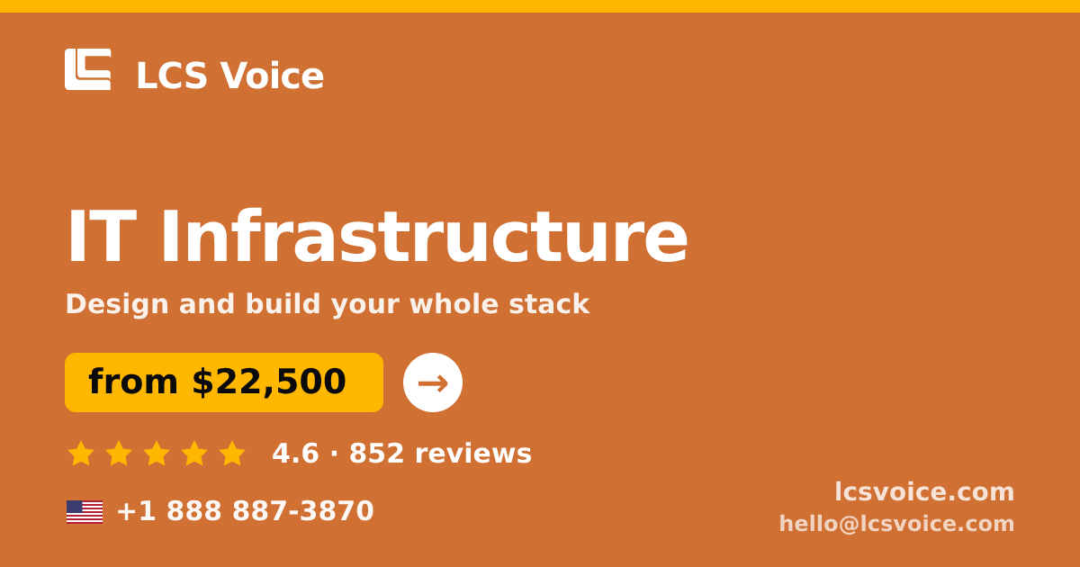 IT Infrastructure in the USA — from $22,500, rated 4.6/5 by 852 clients. LCS Voice.