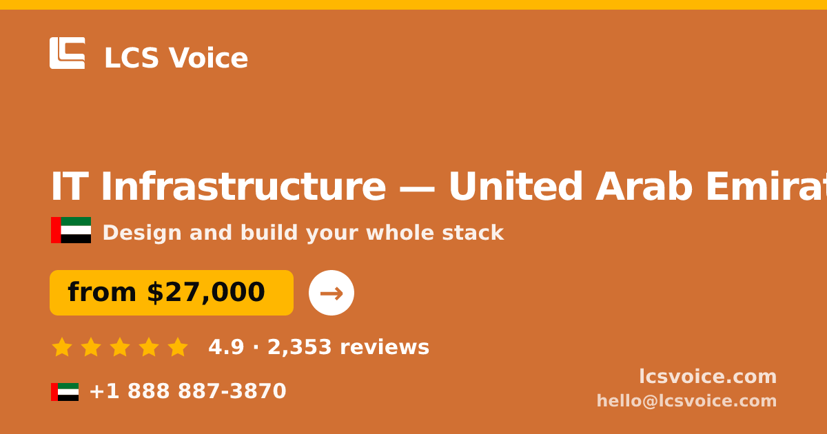 IT Infrastructure in United Arab Emirates — from $27,000, rated 4.9/5 by 2353 clients. LCS Voice.