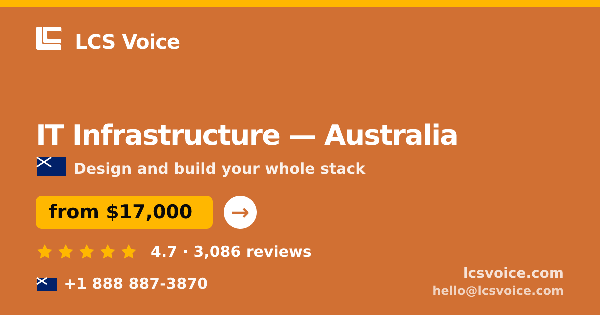 IT Infrastructure in Australia — from $17,000, rated 4.7/5 by 3086 clients. LCS Voice.