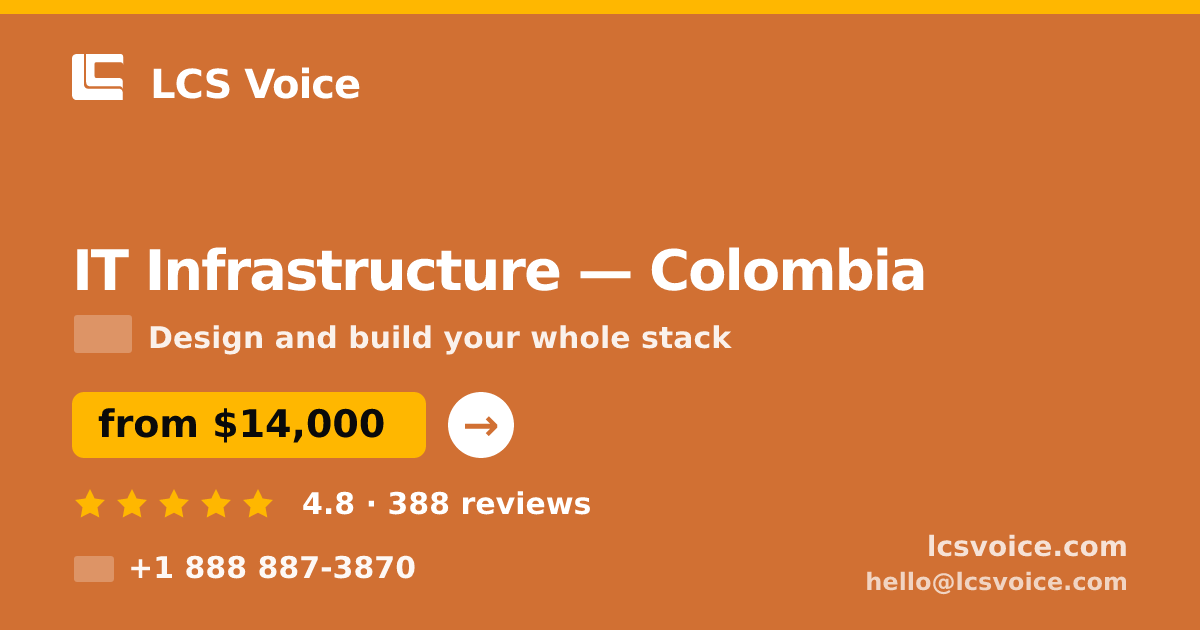 IT Infrastructure in Colombia — from $14,000, rated 4.8/5 by 388 clients. LCS Voice.