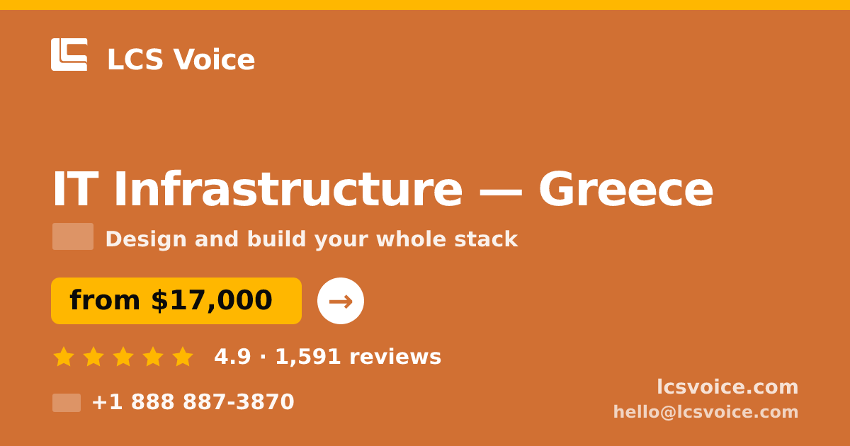 IT Infrastructure in Greece — from $17,000, rated 4.9/5 by 1591 clients. LCS Voice.