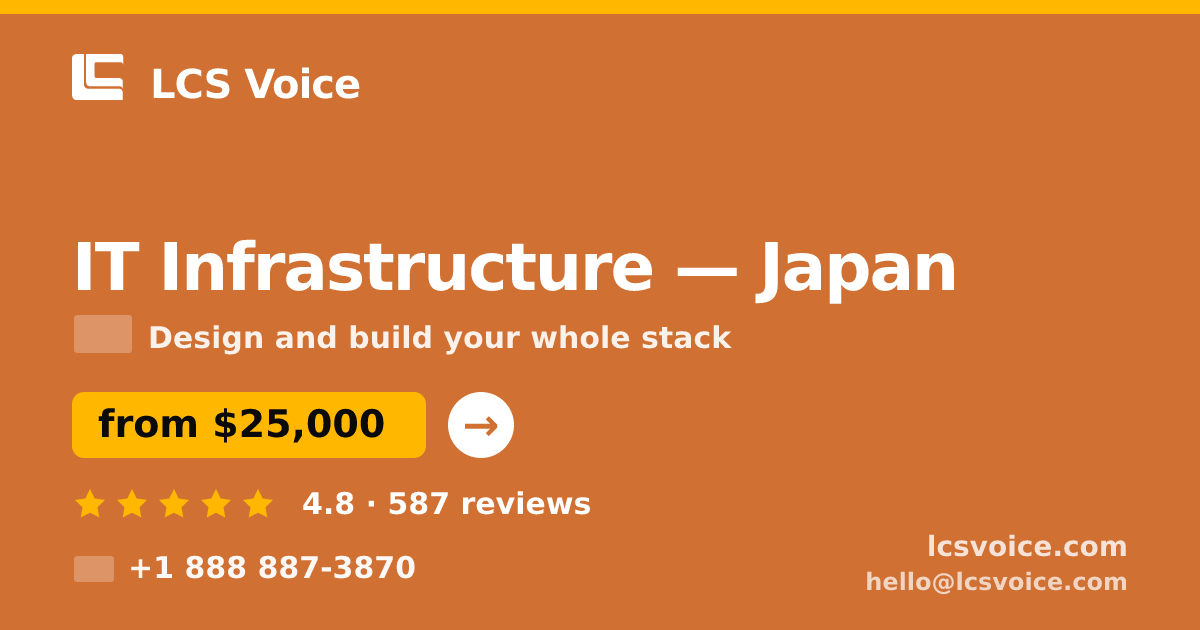 IT Infrastructure in Tokyo — from $26,500, rated 4.6/5 by 2944 clients. LCS Voice.