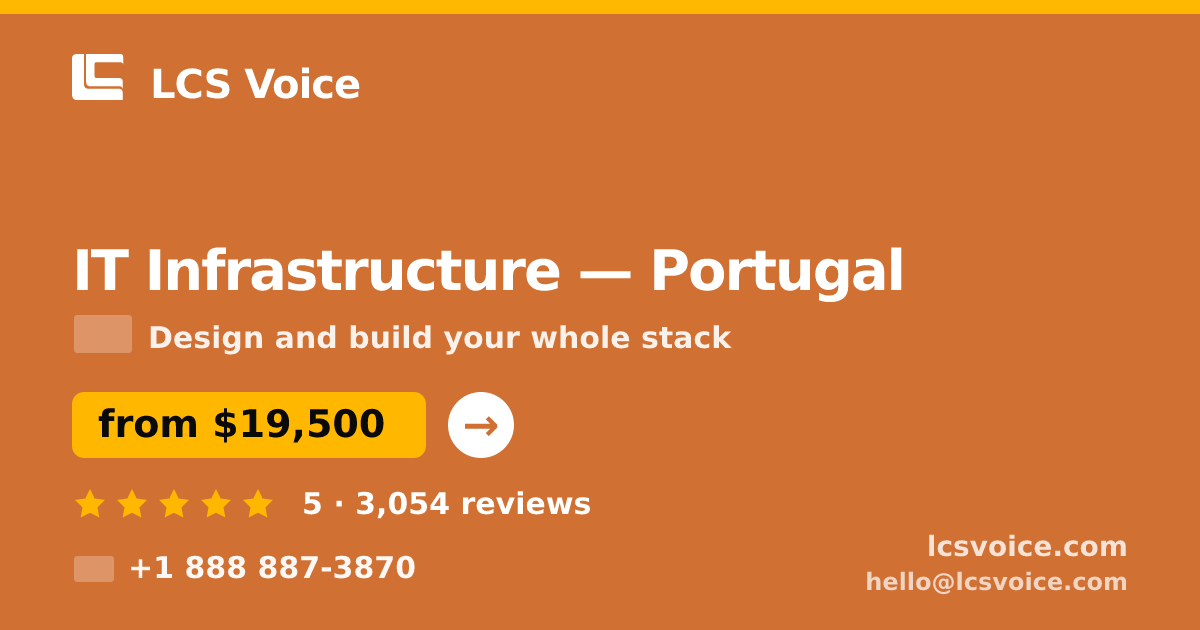 IT Infrastructure in Braga — from $16,000, rated 5/5 by 2079 clients. LCS Voice.