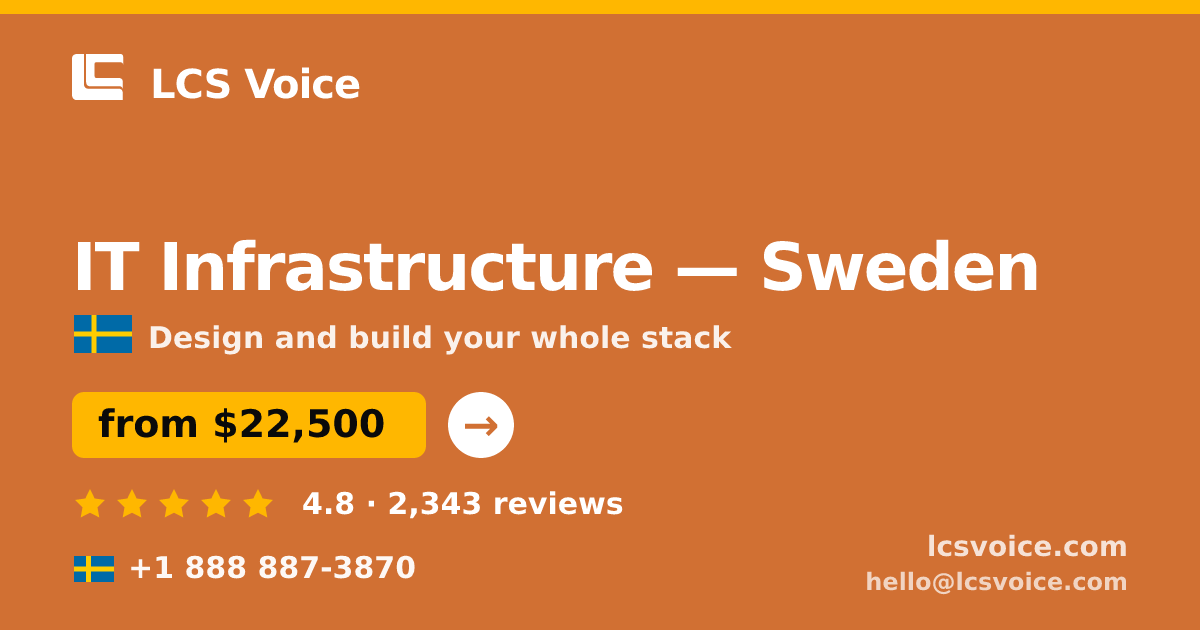 IT Infrastructure in Malmö — from $23,500, rated 4.6/5 by 539 clients. LCS Voice.