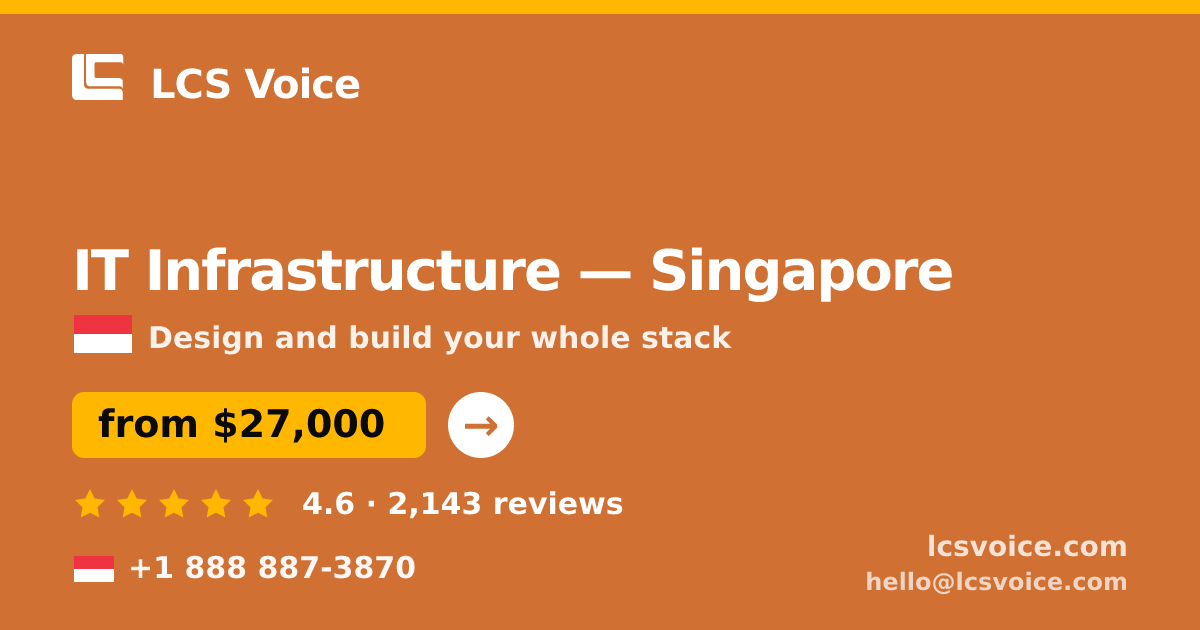 IT Infrastructure in Singapore — from $27,000, rated 4.6/5 by 2143 clients. LCS Voice.