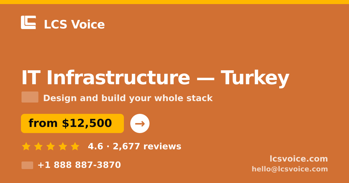 IT Infrastructure in Turkey — from $12,500, rated 4.6/5 by 2677 clients. LCS Voice.