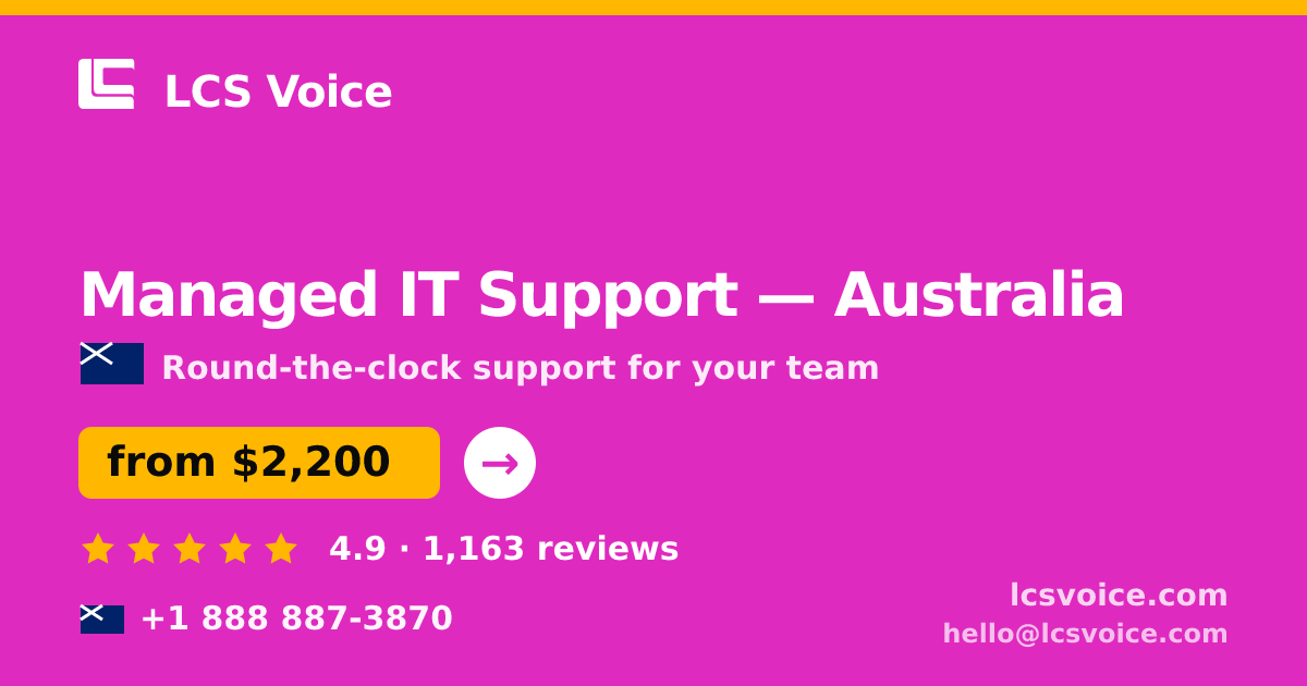 Managed IT Support in Perth — from $2,100/mo, rated 4.7/5 by 2048 clients. LCS Voice.