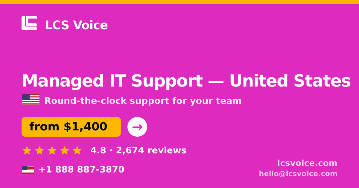 Managed IT Support in New York — from $2,400/mo, rated 4.9/5 by 2944 clients. LCS Voice.