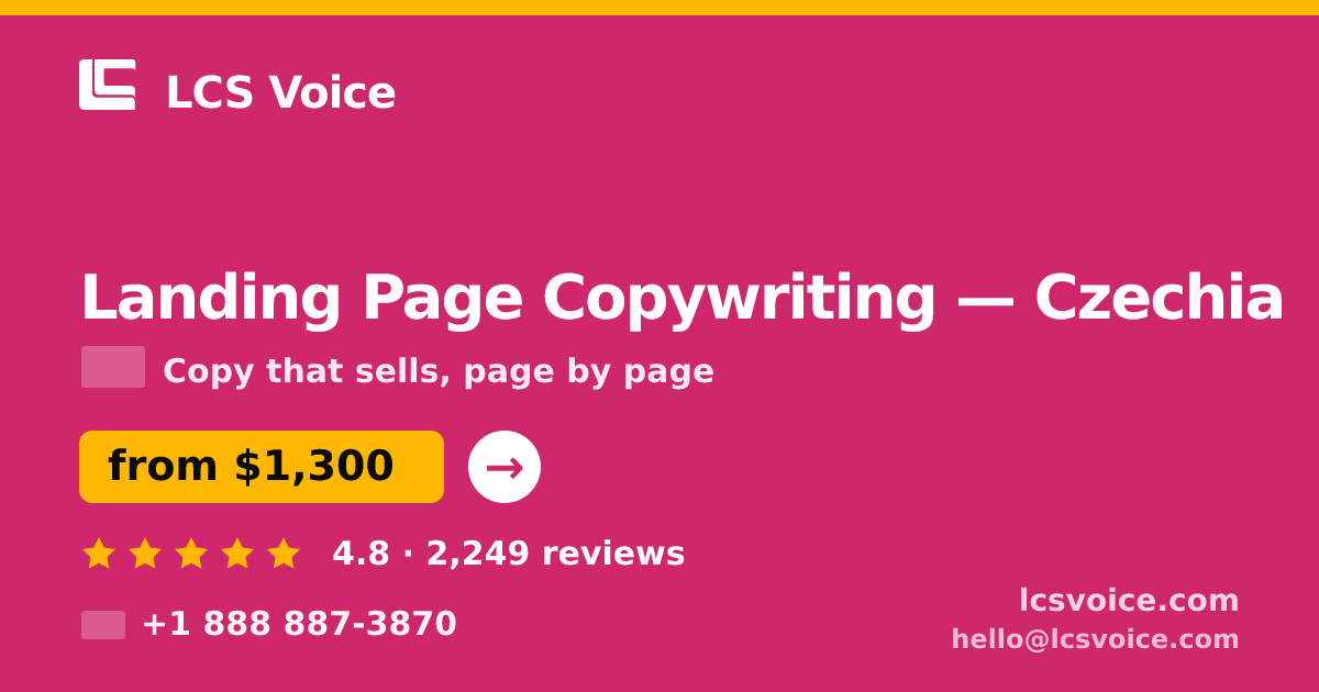 Landing Page Copywriting in Czechia — from $1,300, rated 4.8/5 by 2249 clients. LCS Voice.
