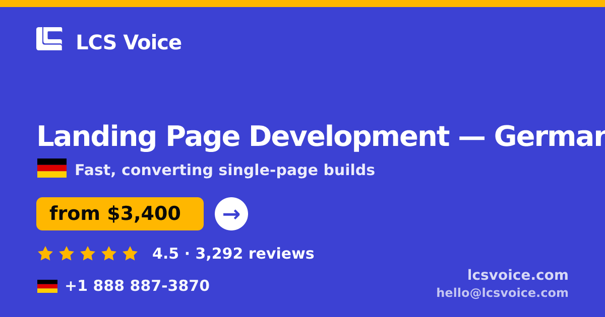 Landing Page Development in Hamburg — from $3,100, rated 4.9/5 by 660 clients. LCS Voice.