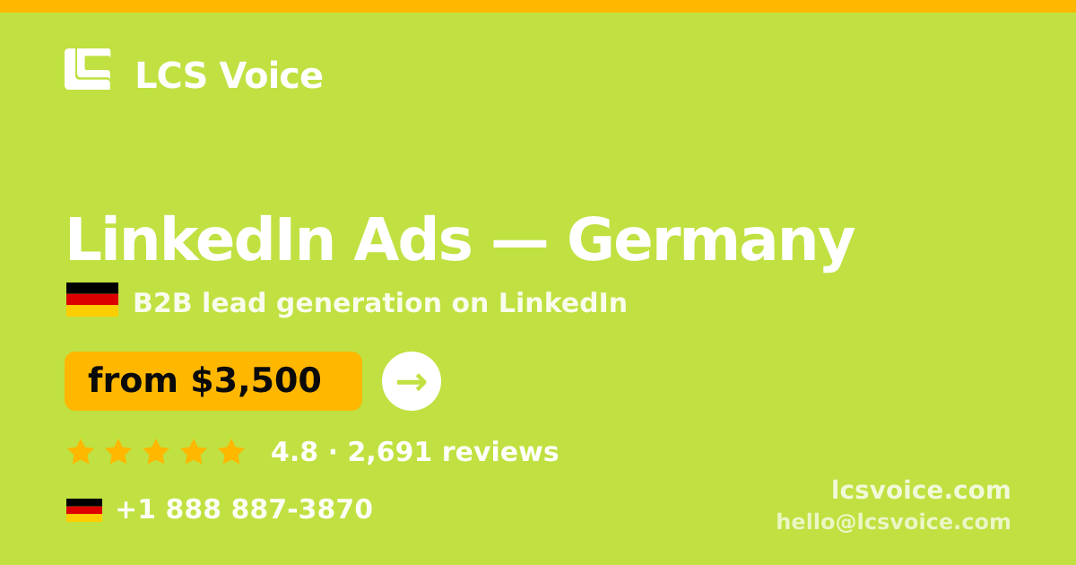 LinkedIn Ads in Germany — from $3,500/mo, rated 4.8/5 by 2691 clients. LCS Voice.