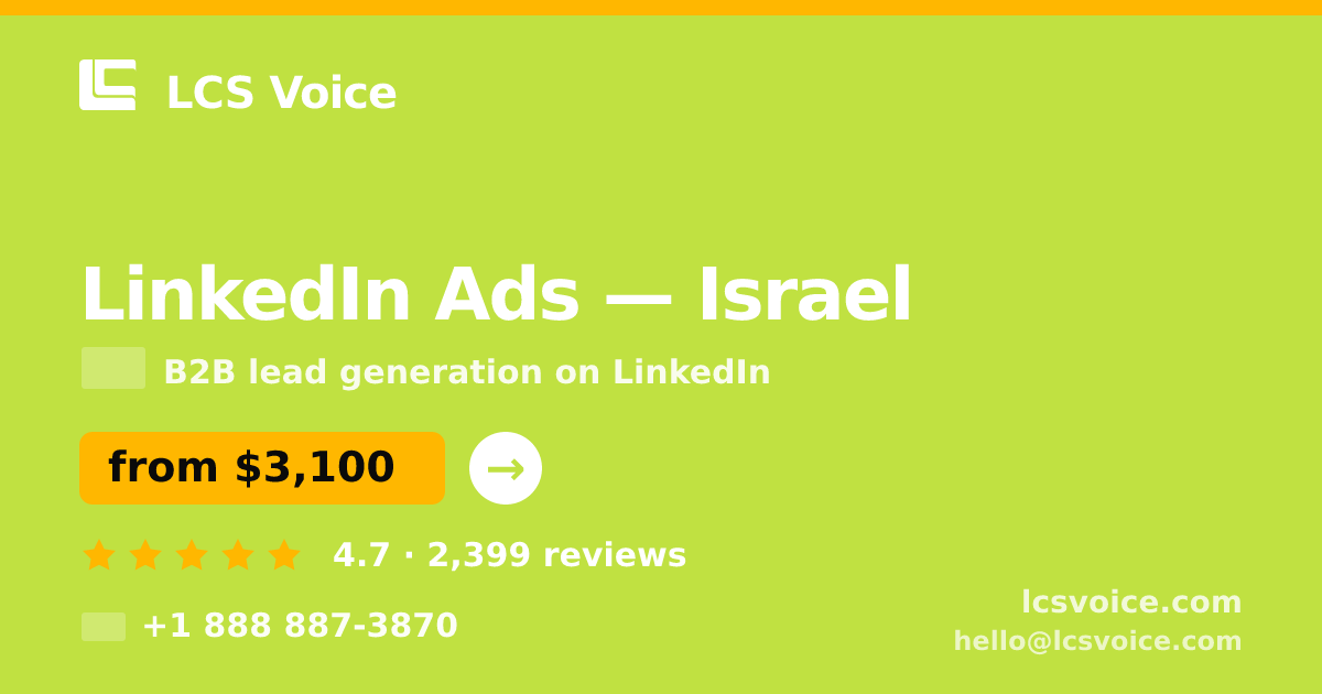LinkedIn Ads in Jerusalem — from $4,300/mo, rated 4.6/5 by 791 clients. LCS Voice.