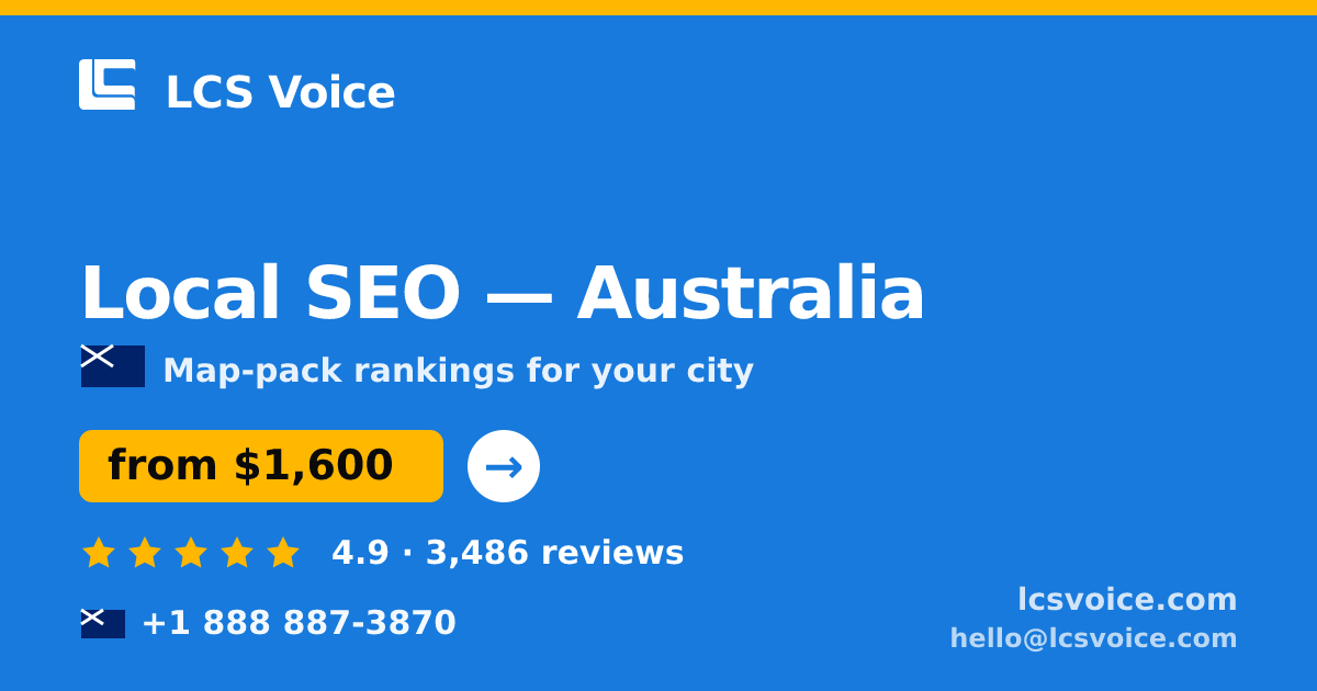 Local SEO in Sydney — from $1,700/mo, rated 4.5/5 by 2114 clients. LCS Voice.