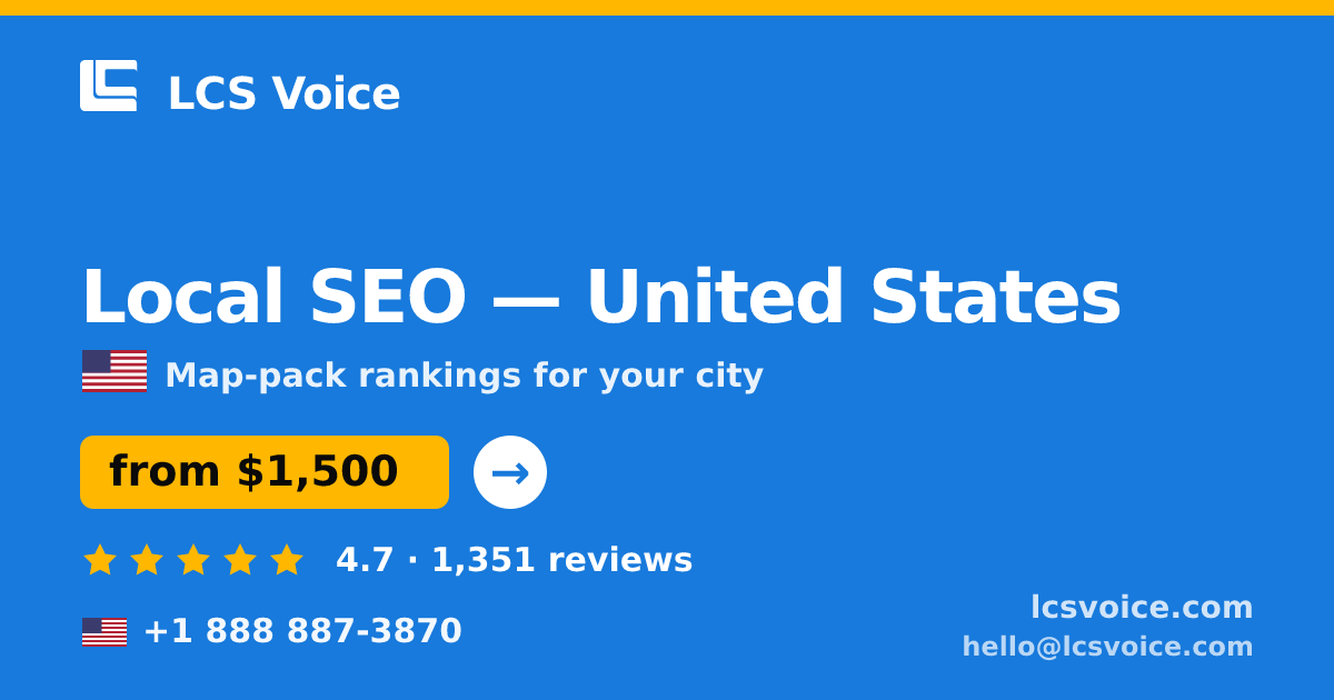 Local SEO in New York — from $1,800/mo, rated 4.6/5 by 2684 clients. LCS Voice.
